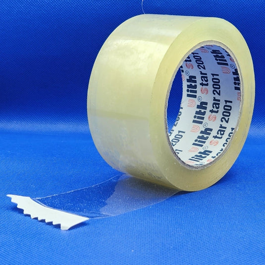 PP Acryle tape 48mm 66meter transparant , low-noise met 34% gerecycled materiaal