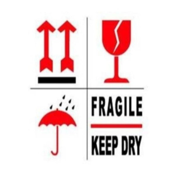 Etiket FRAGILE-KEEP DRY-PIJL-GLAS