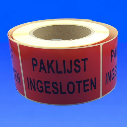 Etiket Paklijst Ingesloten