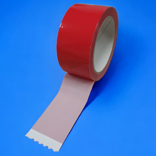 PP Acryle tape 50mm 66meter rood low-noise