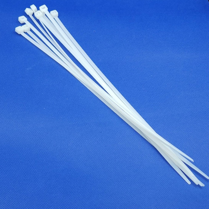 Kabelbinders wit, 4,8mm dik, 368mm breed